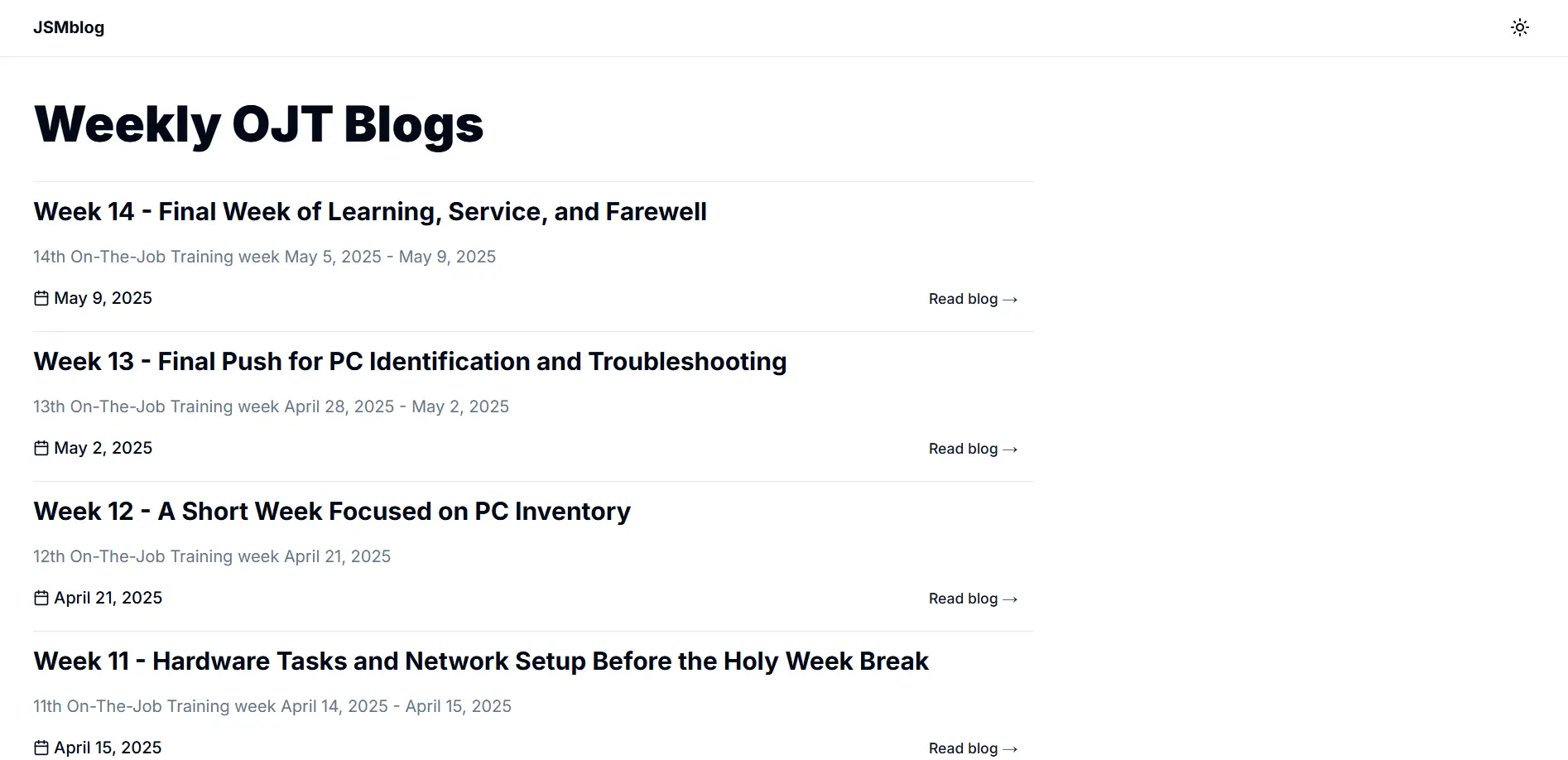 Blog Site screenshot